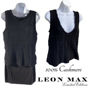 Leon Max Limited edition 100% cashmere deep V top